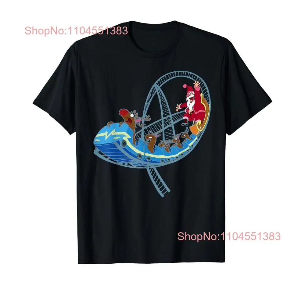 Christmas Gift Roller Coaster Amusement Park Santa Claus T-Shirt