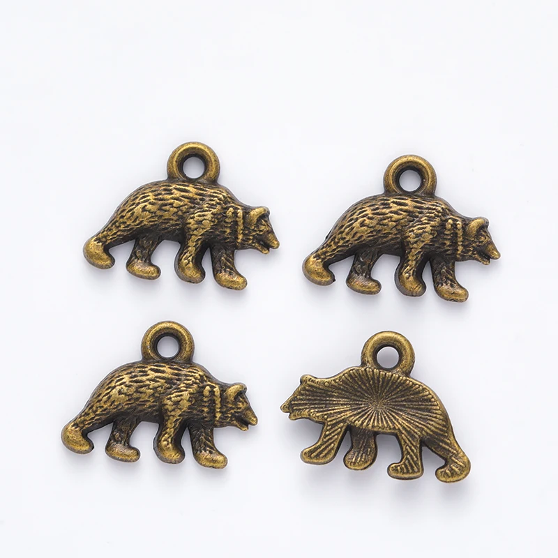 Wholesale 40 pcs Vintage Charms Bear Pendant Antique bronze Fit Bracelets Necklace DIY Metal Jewelry Making554