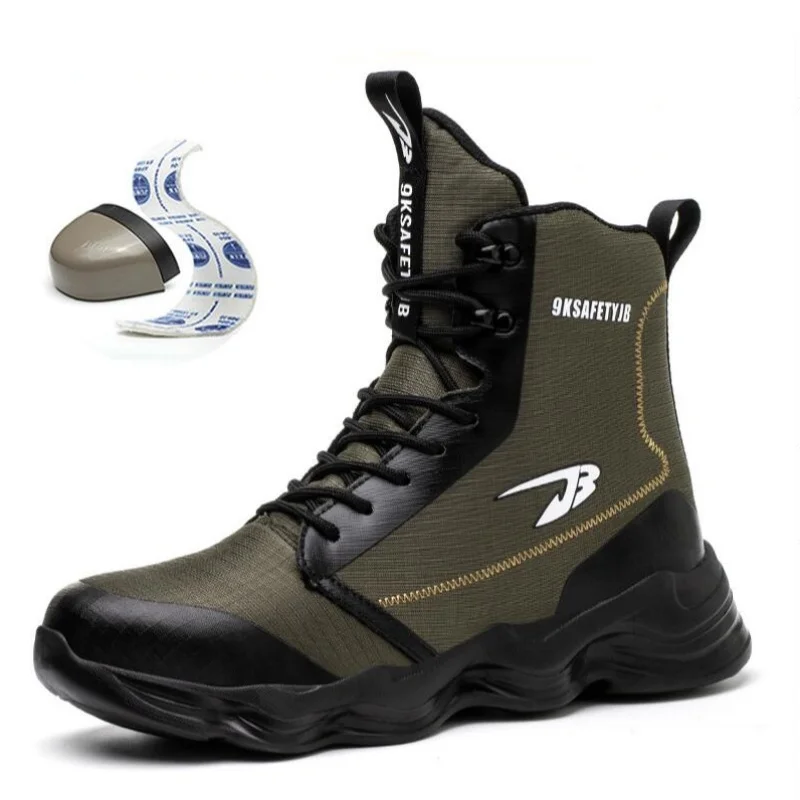 

2025 New Safety Shoes Men Boots High Top Work Sneakers Steel Toe Cap Anti-smash Puncture-Proof work Boots Indestructible Shoes