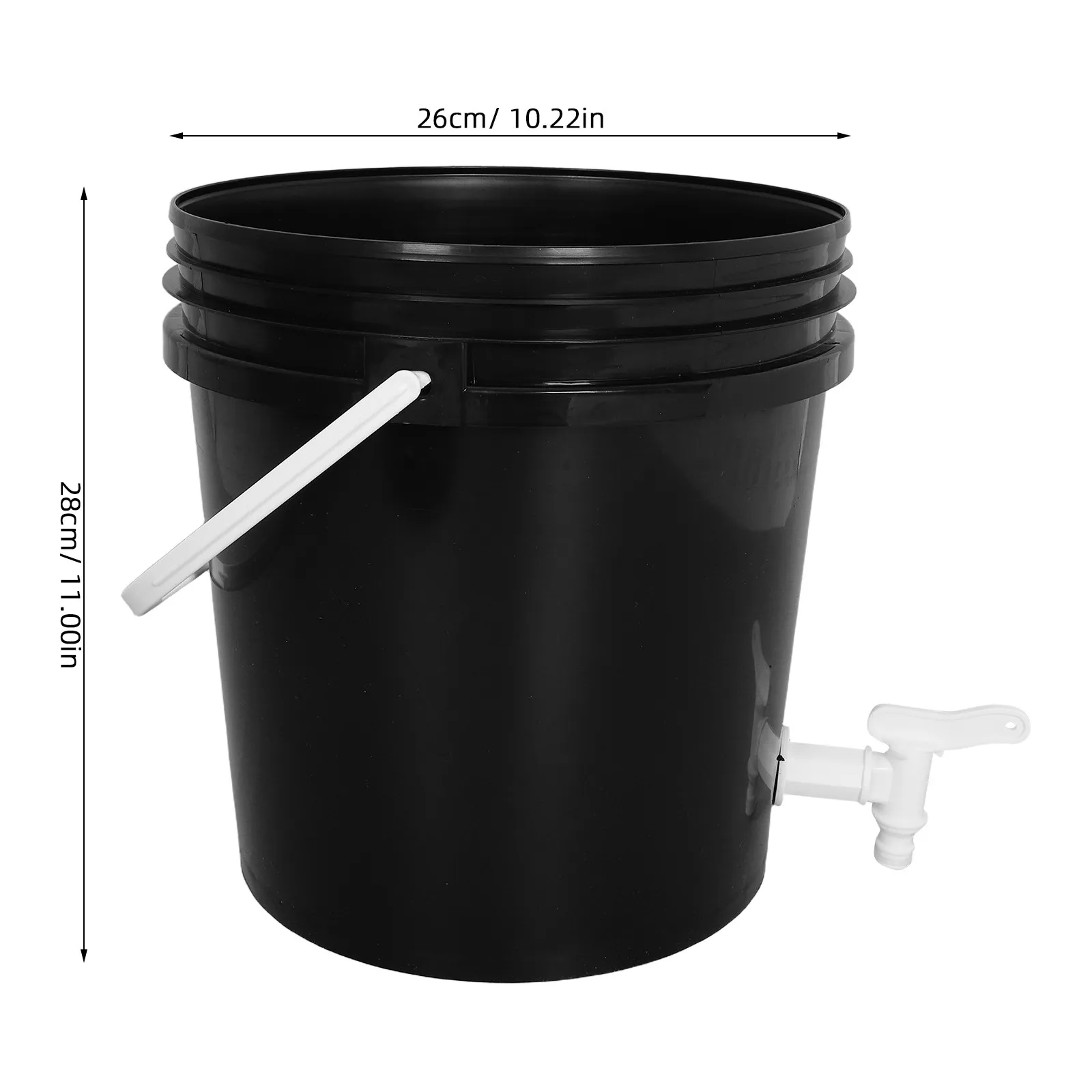 Black Thickened Plastic Bucket with Spigot Sealed Lid Heavy Duty Portable Water Storage Pail Leakproof Camping Kitchen