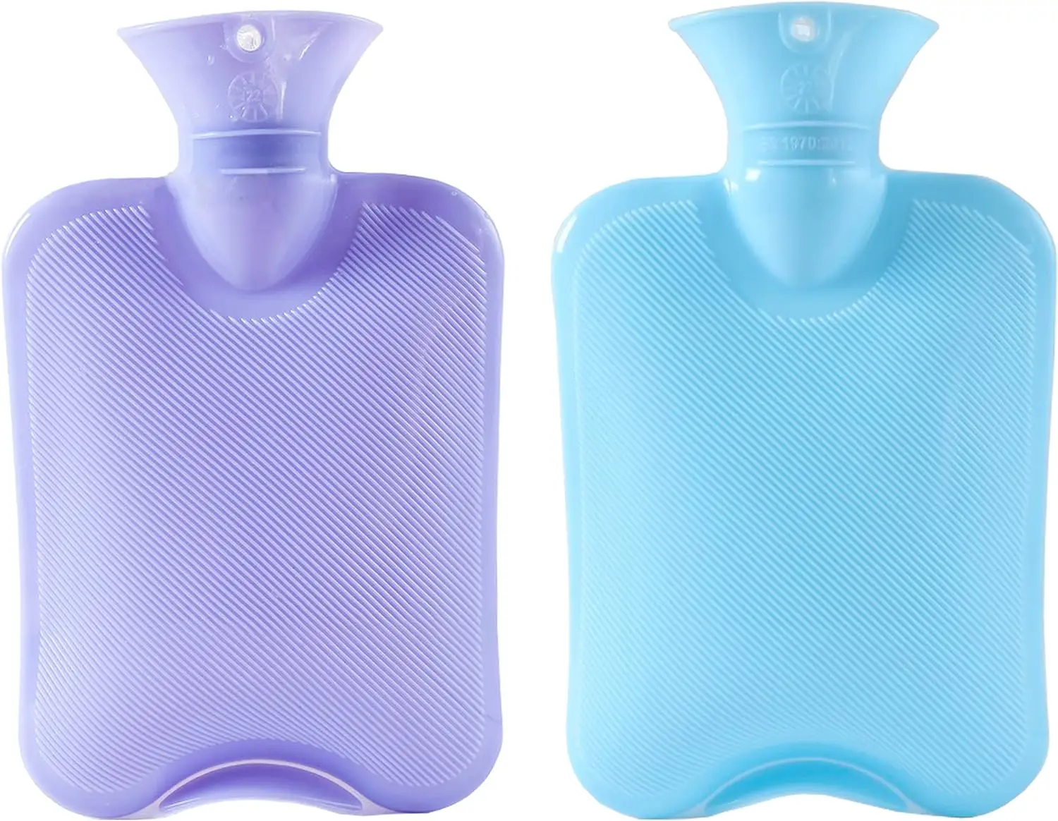 

2-Pack 2L Leakproof Hot Water Bottles for Pain Relief, Warmth & Cold Therapy (Blue+Purple)