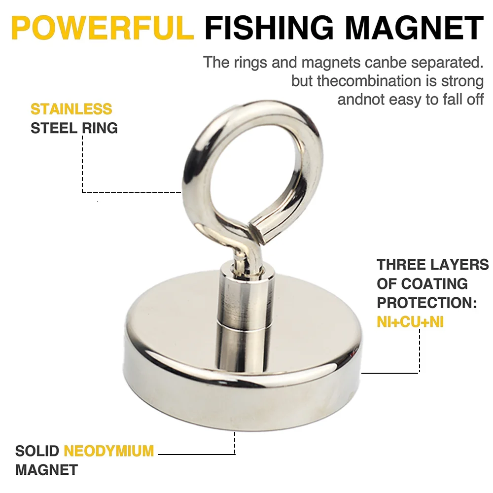 10-75 Super Strong Neodymium Magnet for Fishing Salvage Rare Earth Neodymium Magnet for Fishing Magnet Powerful Magnetic Magnets