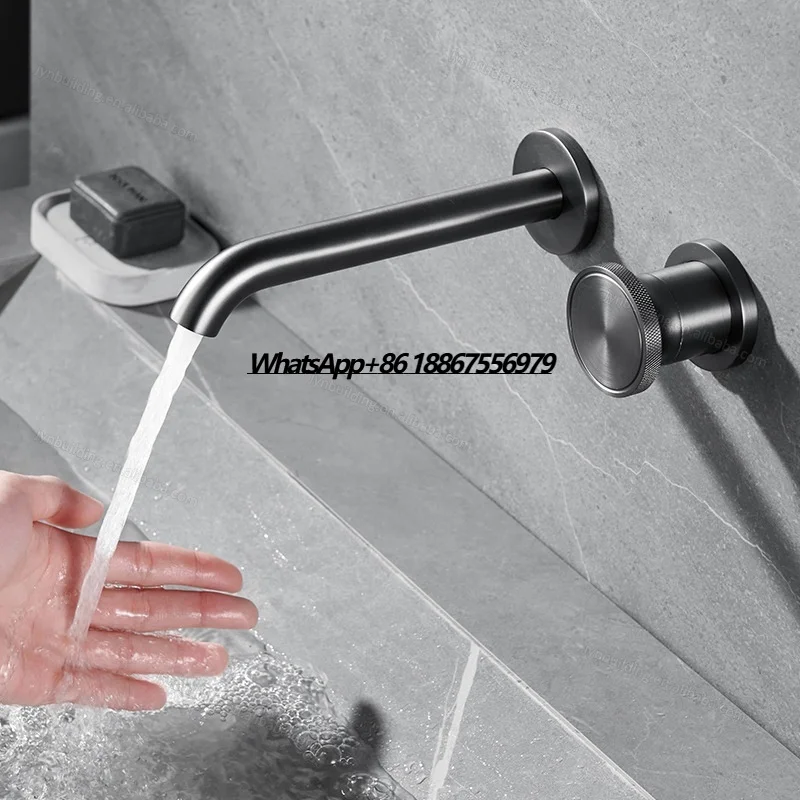 

Простой серый разделенный настенный смеситель для раковины, смеситель для ванной комнаты, смеситель для шкафа