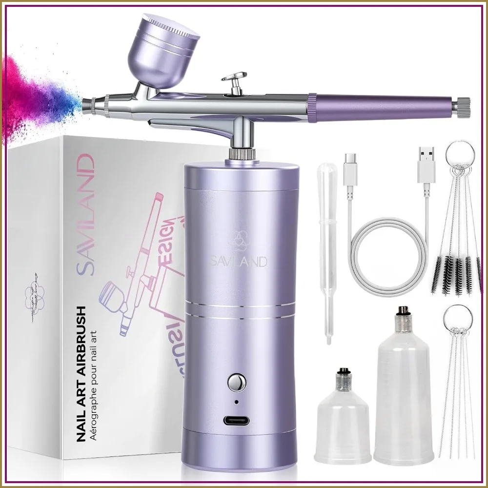 2026 Optimized 25 PSI Airbrush for Nails: Flow-Locked Atomization, 0.3mm DLC Nozzle, Dual-Charge Cordless