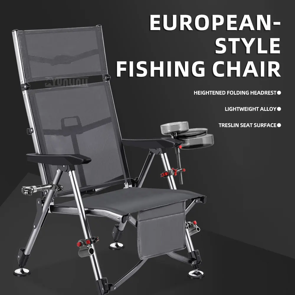 Fully Folding Fishing Chair, Lightweight Compact Fishing Chair, Portable Fully Folding Outdoor Fishing Stool
