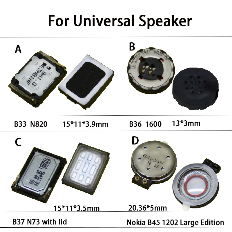 YUXI 1Piece For Universal Speaker B33 N820/B36 1600/B37 N73 with Cover/Nokia B45 1202 Large Speaker External Ringing