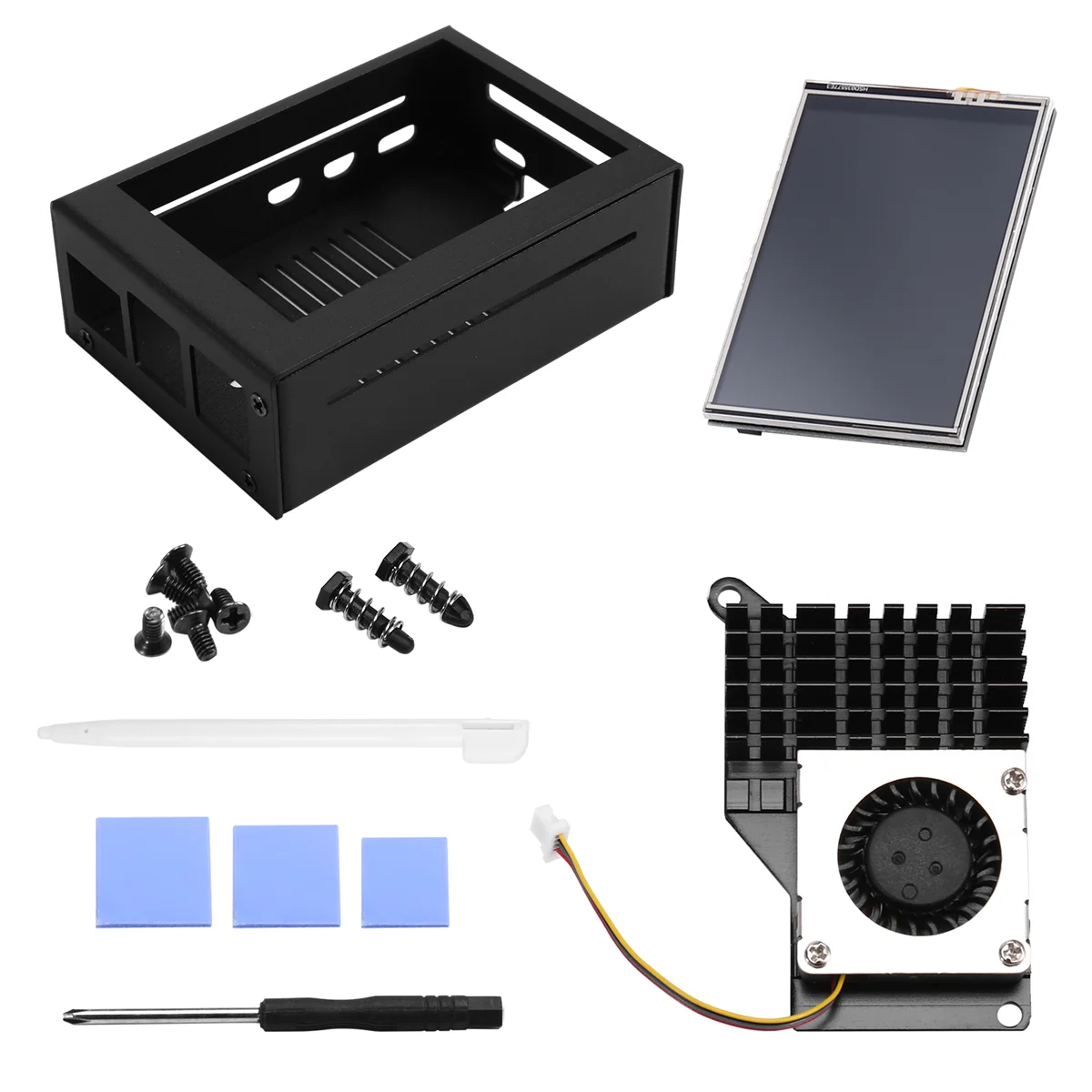 AB53 3.5 Inch Touch Screen for 5, with Metal Case and Active Cooler Black Radiator