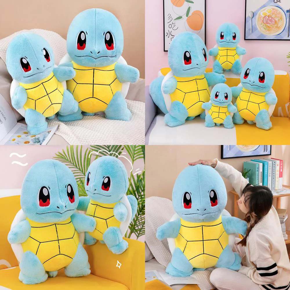 

Kawaii Squirtle Plush Toy Cute Cartoon Anime Pokemon Squirtle Stuffed Doll Large Soft Pillow Kids Birthday Gift for Children