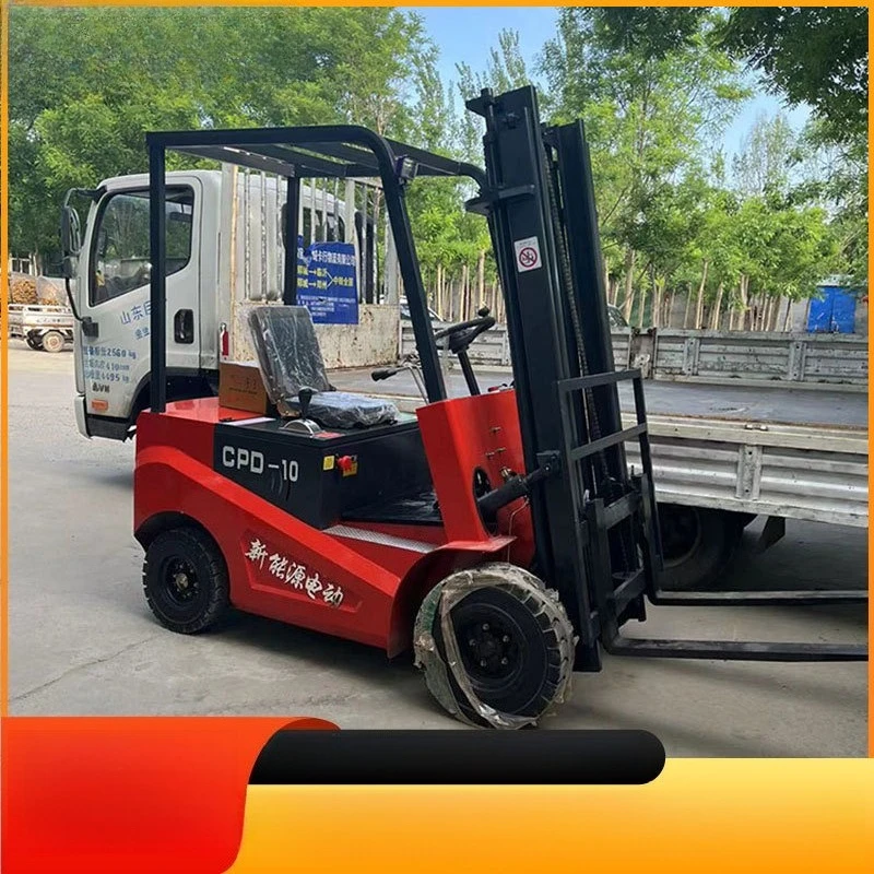 1 ton electric forklift truck heavy cargo handling stack height