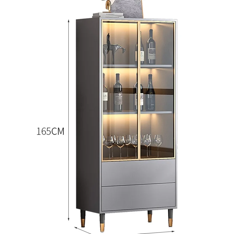 Storage Home Wine Cabinet Wall Living Room Glass Simplicity Wine Cabinet Modern Luxury Botellero Vino European Furniture QF50JG