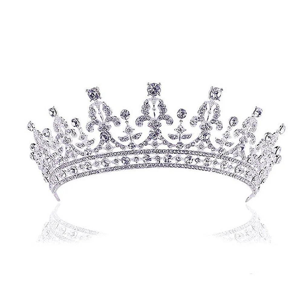 

Bridal Crown Wedding Accessories Rhinestone Alloy Barrettes Silver White For Women Bridal Hairband Wedding Hair Loop