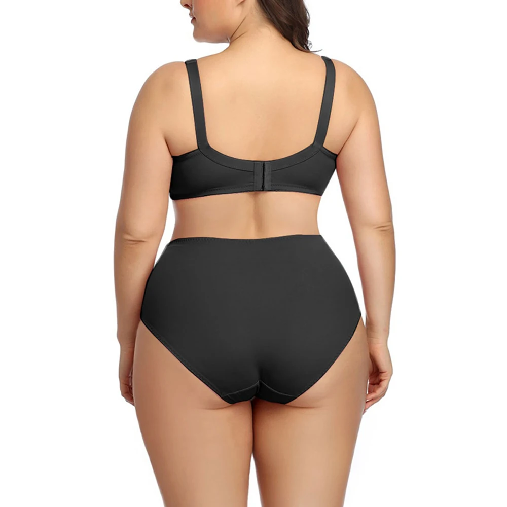 Plus Size Bra Big Women Underwear Suit Bras Set Sexy Brassiere Panty and Bra Set Solid Non Padded Lingerie Tops D DD E F G