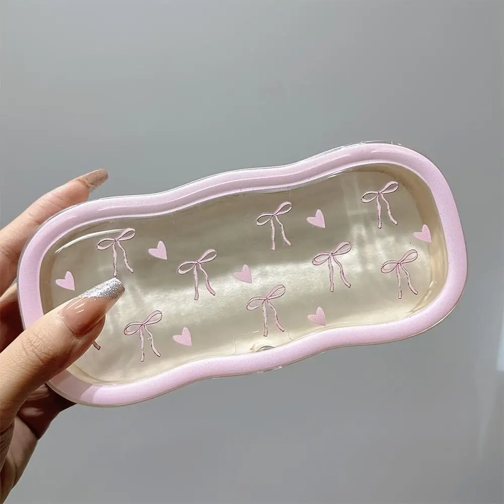Fashion Pink Bow Glasses Case Hard Shell Portable Eyeglass Case Protective Cute Eyewear Holder for Sunglasses Reading Glasses