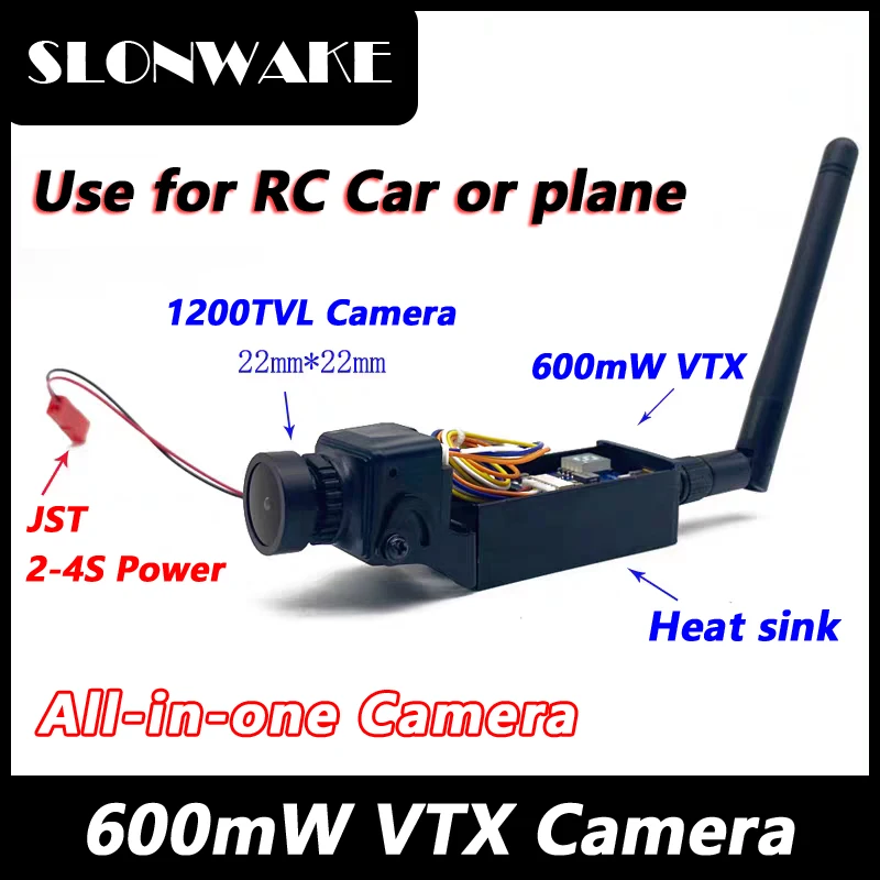 5.8G 48CH 4.3 Inch FPV Monitor 480*272px Build-in Battery and 5.8G video transmission 600mW VTX DIY heat sink FPV1200TVL camera
