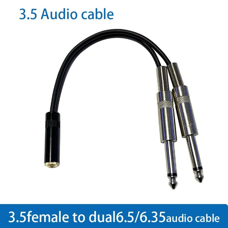 

3.5 Female To Dual 6.5/6.35 Large Two Core Left And Right Channels, 1/2 Sound Card Conversion Audio Cable, Mixing Console Cable