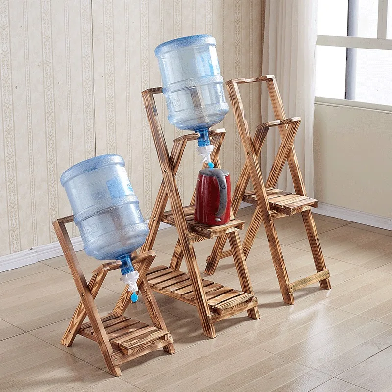 

Solid wood bottled water bracket Inverted drinking water Large bucket water bracket Household floor bucket shelf