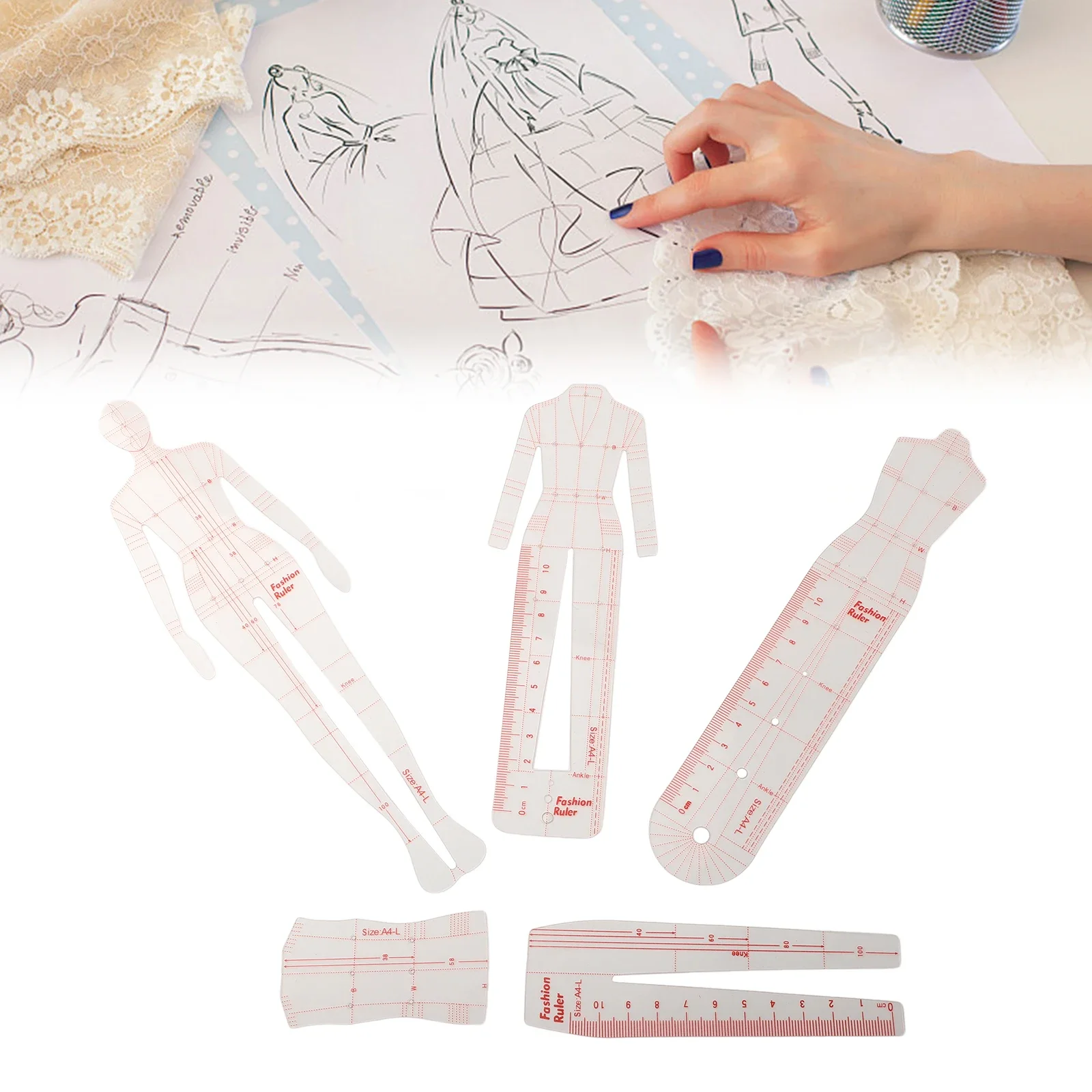 Fashion Illustration Ruler Template Ruler Figure Sewing Design Proportion Costume Designing Tools Designer Drawing Accessories