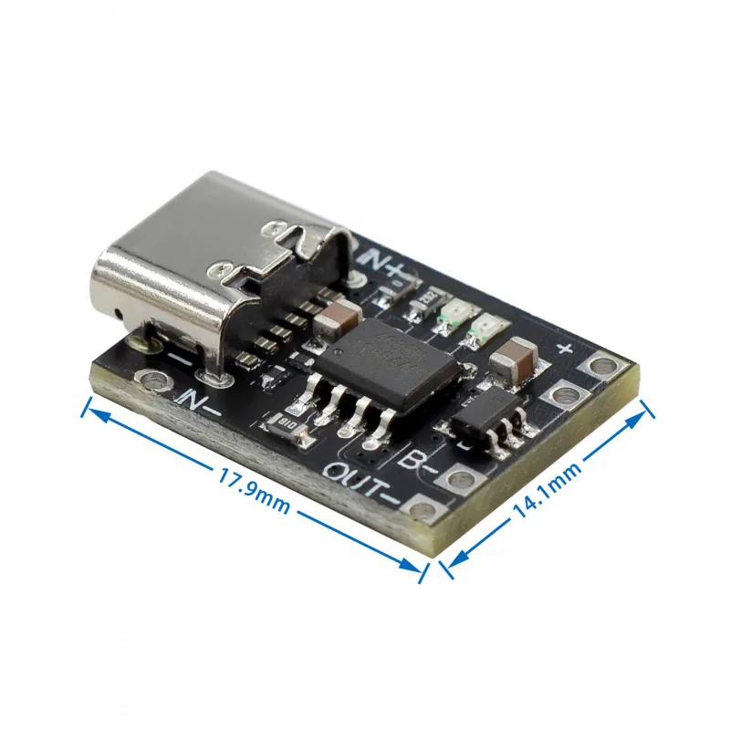 10pcs/Ultra-Small 3.7V 4.2V 1A Li-Po Battery Charger Module Type-C Interface with Board