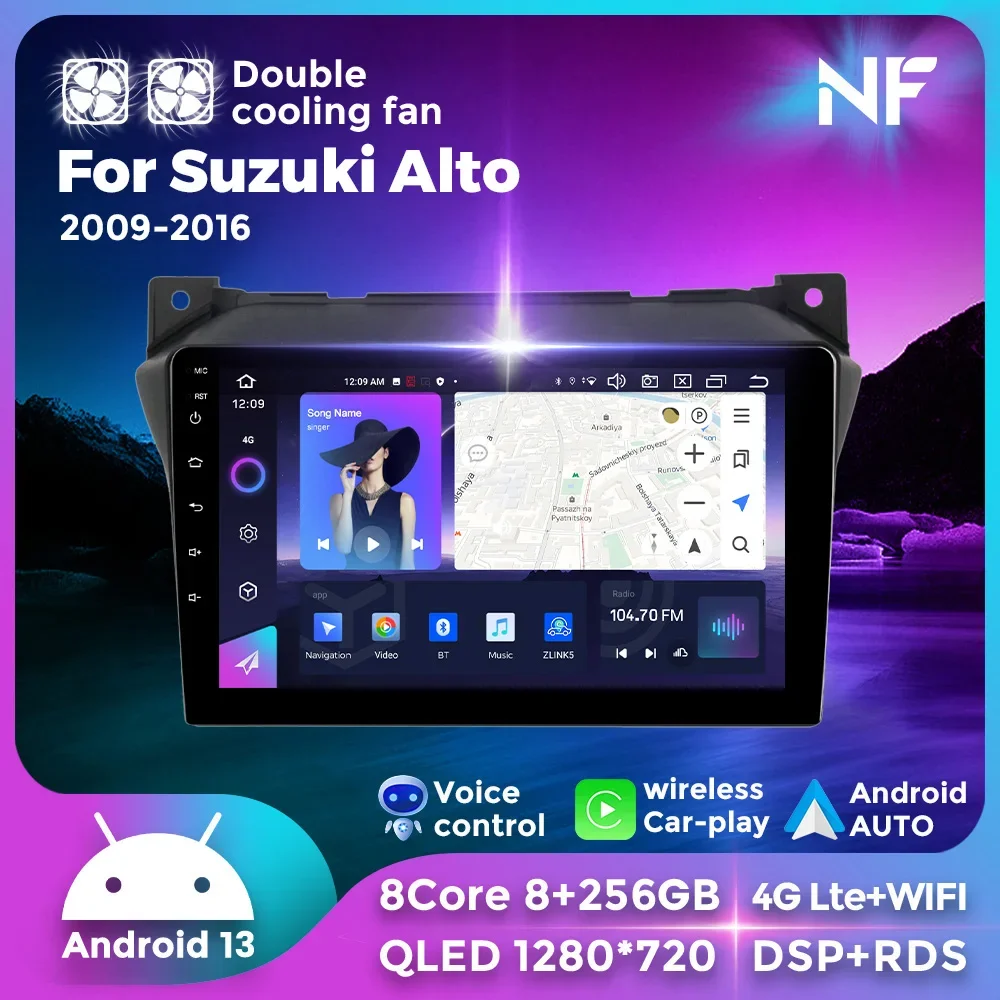 

Car Autoradio for Suzuki Alto 2009 - 2016 Wireless Carplay Auto Multimedia Player Navigation 9 Inch Android Radio WiFi 5.0 GPS