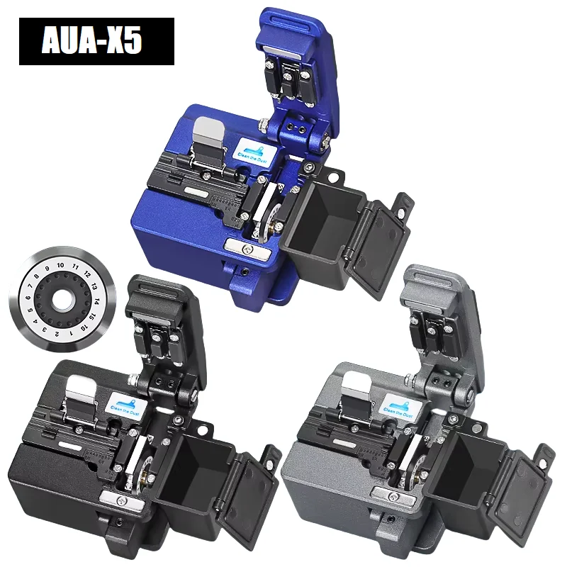 High-precision AUA-X5 for Cold Joint/hot Melt Optical Fiber Cleaver Machine with 16 Surface Blade Cutting Tool