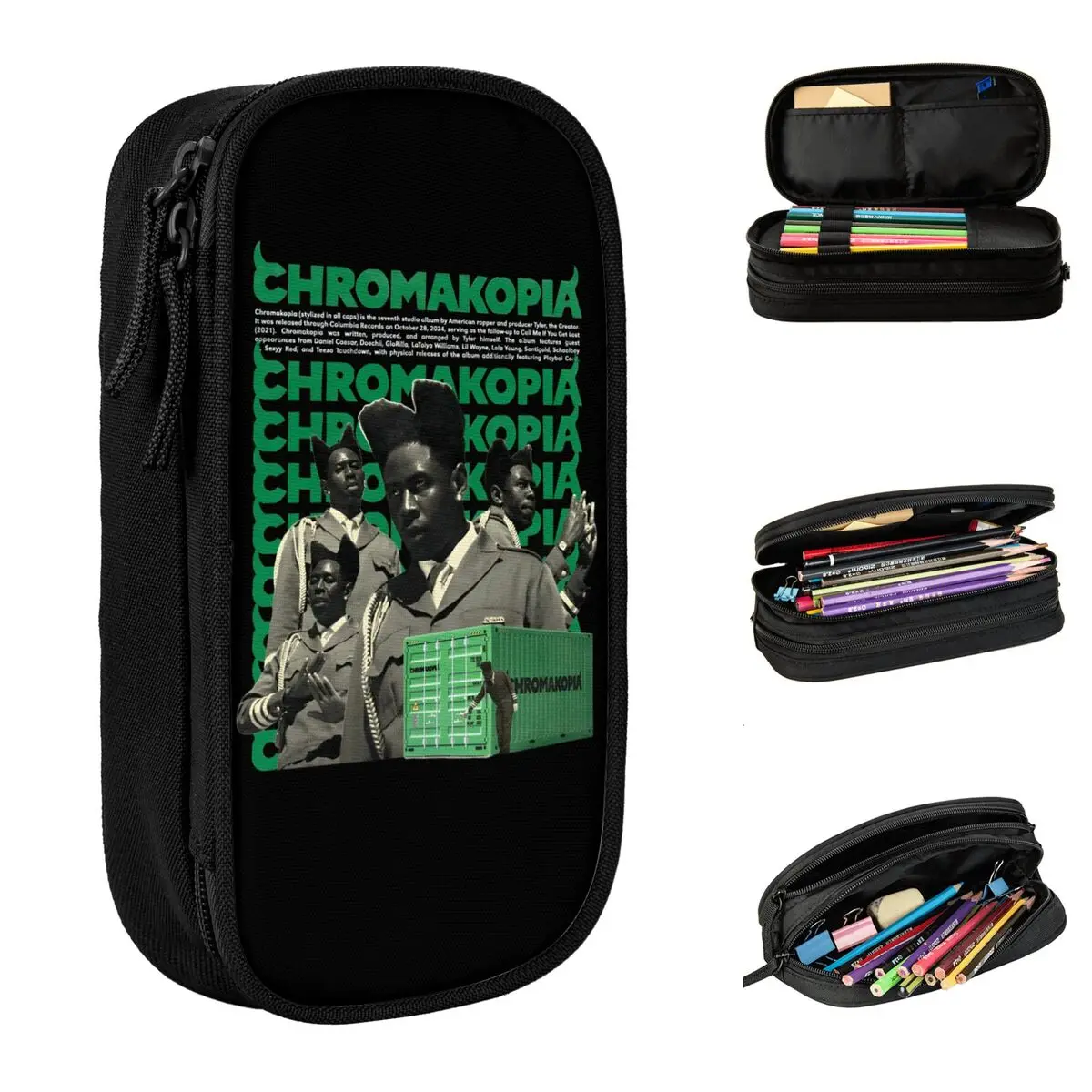 Tylers The Creator Chromakopia Tour 2024 Pencil Cases Rapper Pen Box Bag Girls Boys Big Capacity Students School Pencilcases