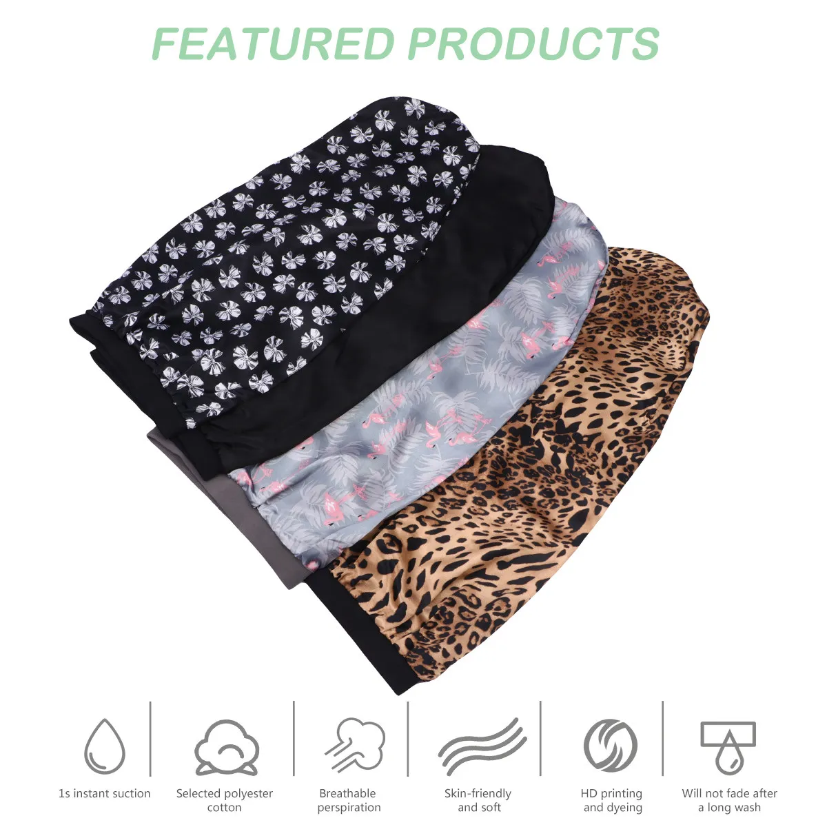 

Комплект из 4 шапочек для сна с высокой эластичностью для женщин, защитная шапочка для волос, для дома и ванной