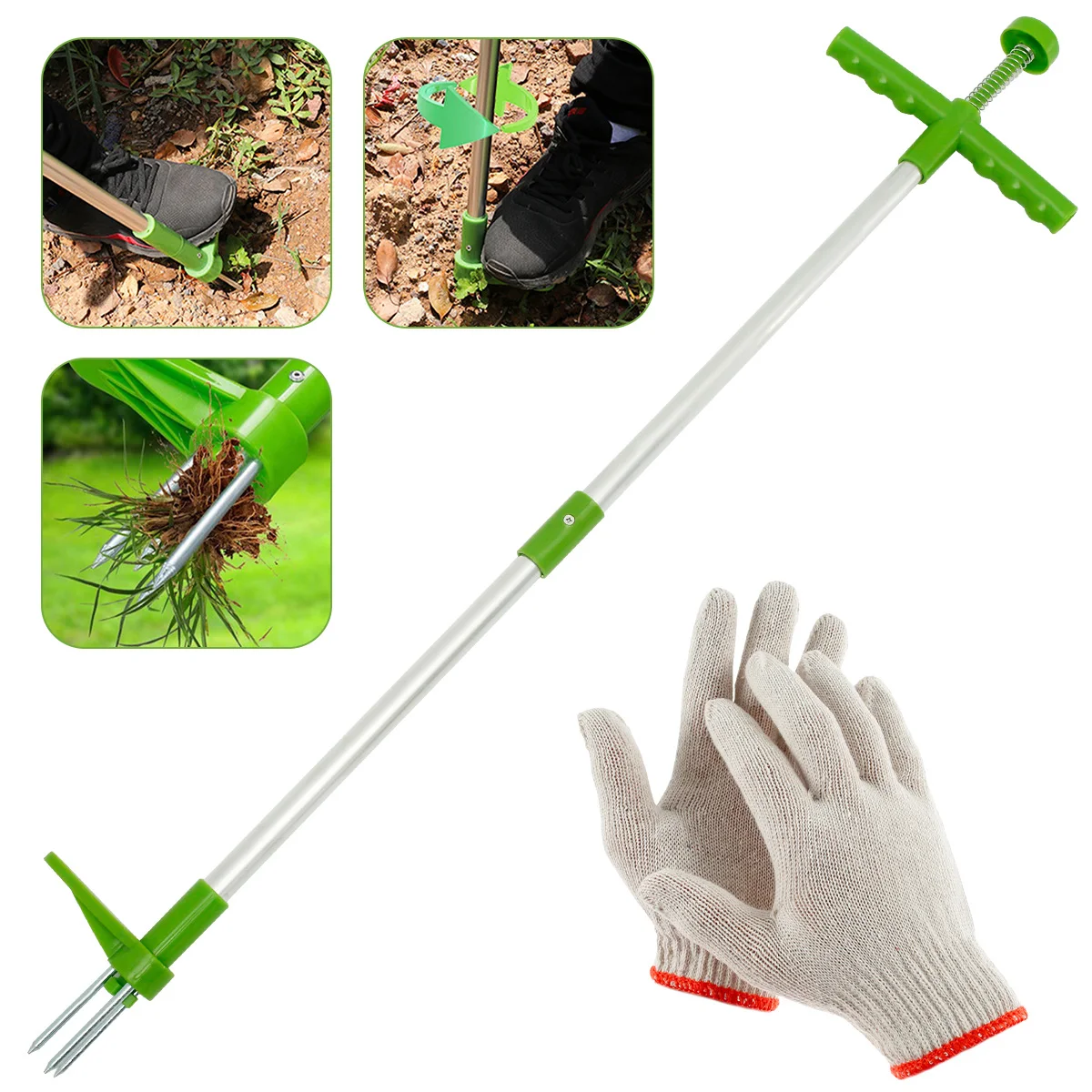 

39inch Weed Puller Long Handle Weeder Hand Tool with Stainless Steel Claw Sturdy Lightweight Weed Root Pulling Tool for Lawn