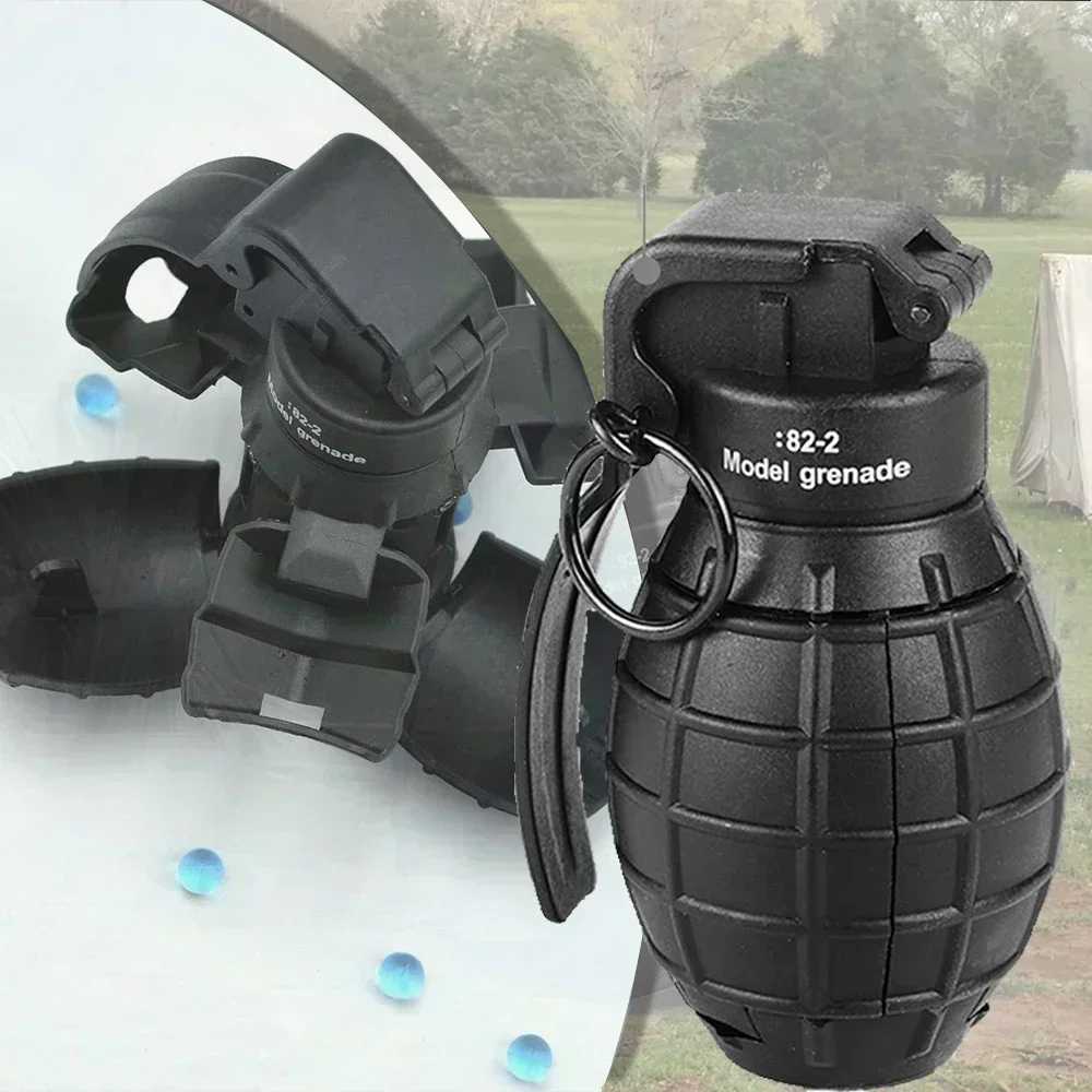 JS82-2 CS Grenade Tactical Airsoft Grenade Pull Ring Toys Blaster Toy Battle Games 2Pcs Fall Resistant Refillable Role Play Prop