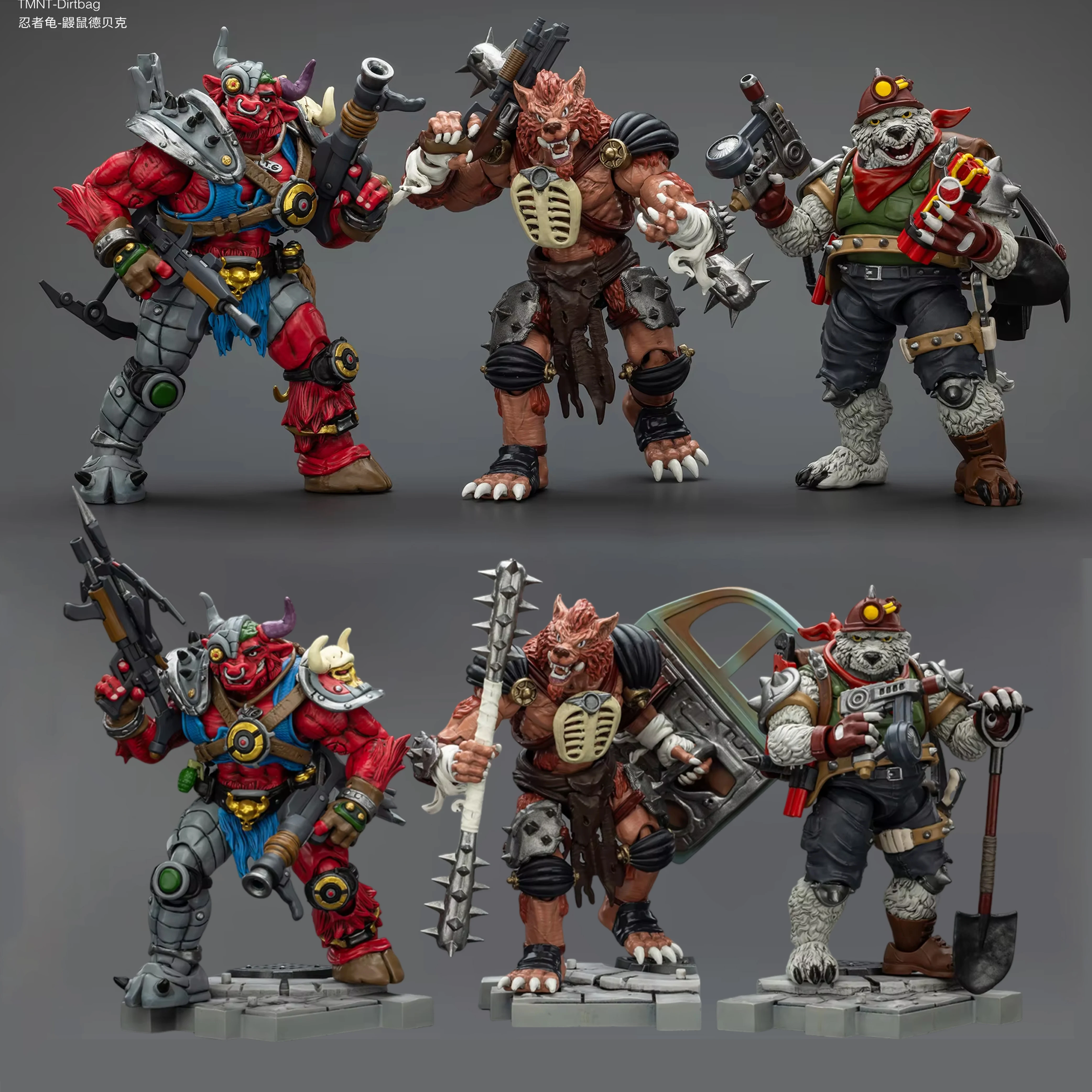 

Joytoy Teenage Mutant Ninja Turtles 1/18 Action Figure Tmnt Dirtbag Groundchuck Rahzar Model Doll Collection Desk Toys Gift