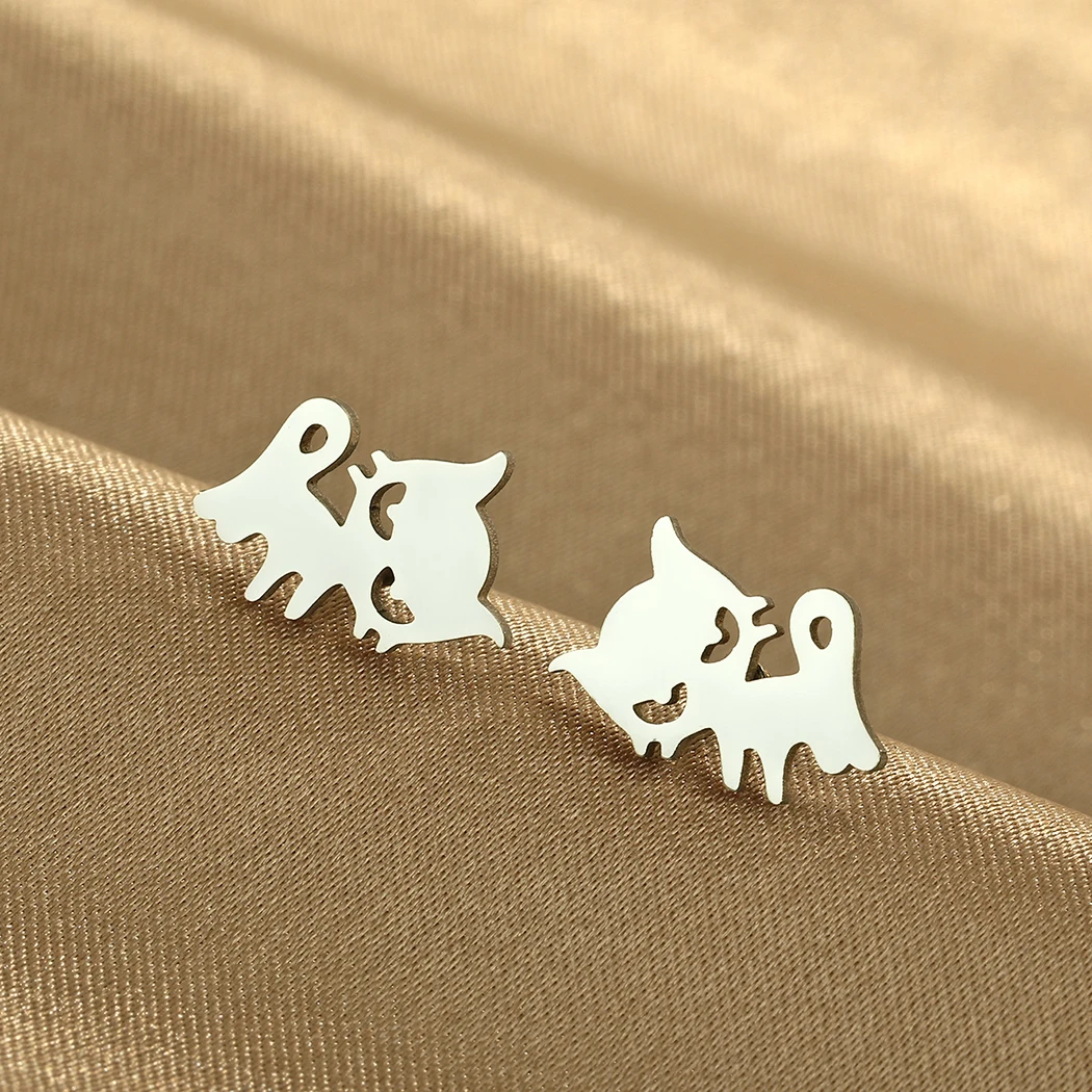 Todorova Stainless Steel Tiny Cat Stud Earrings For Women Men Cute Animal Earrings Female Minimalist Jewelry Gift