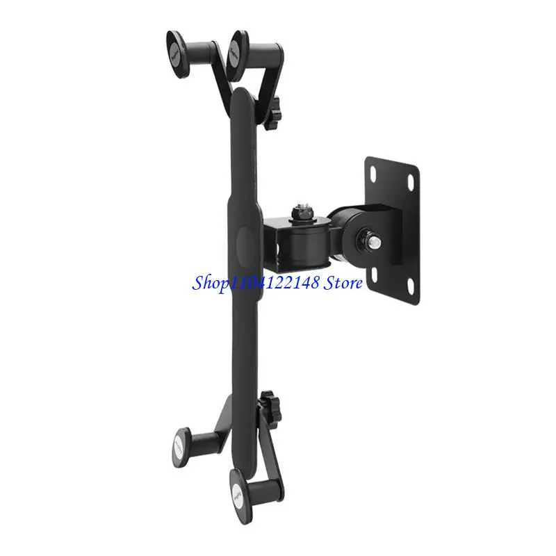 P9FA Wall Mount Tablet Stand Long Arm Multi Adjustable Three Shaft Design Metal Cell Phone Pad Wall Mount Holder