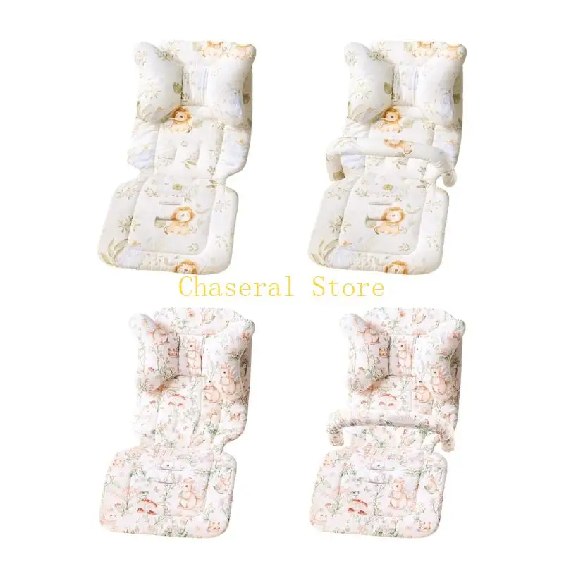 

E7CE Baby Strollers Cushion Liner Mattress Soft Cushion Breathable Pram Carriage Pad with with Pillow and Handrail Pad