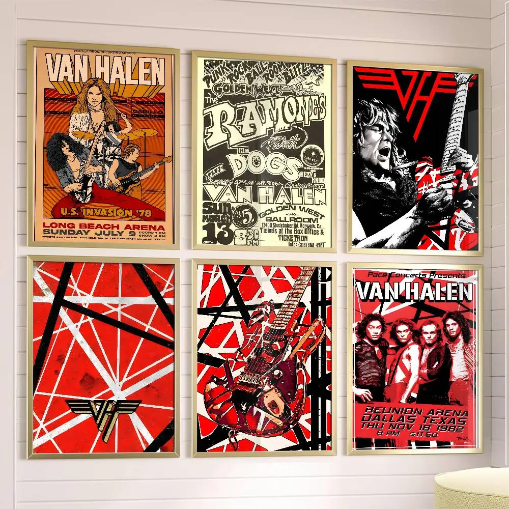 

Van Halens Band Retro Poster Posters,waterproof Paper Stickers,coffee Shops,bar Living Rooms
