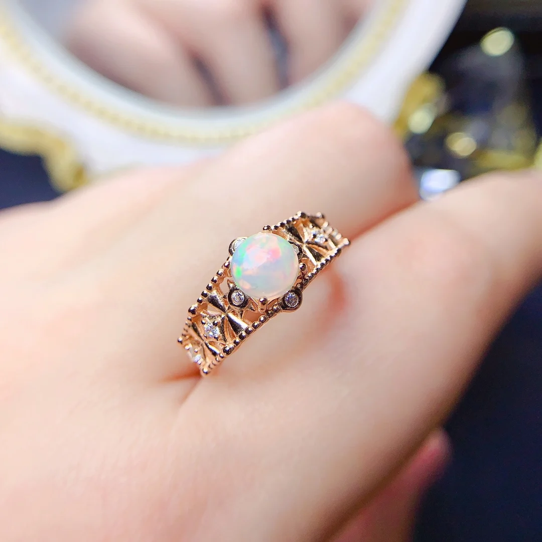 

Opal Ring Silver 925 Ring Engagement Rings for Women Luxury Gemstones Jewelry Gems New in Rings Wedding Adjustable Fine