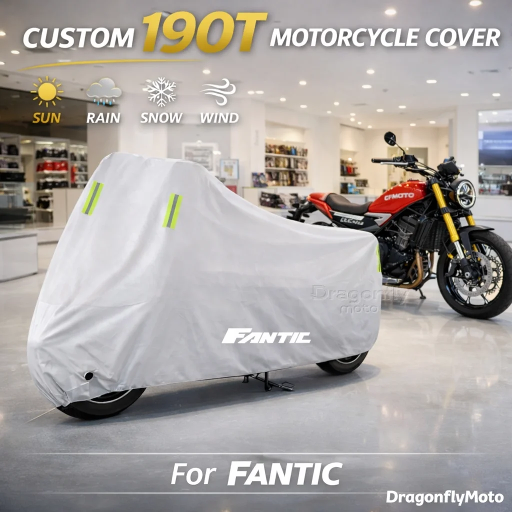 

For FANTIC CABALLERO FLAT TRACK 125 250 500 Motorcycle Cover Silver Waterproof UV Rain Dust Sun Outdoor Indoor Protector