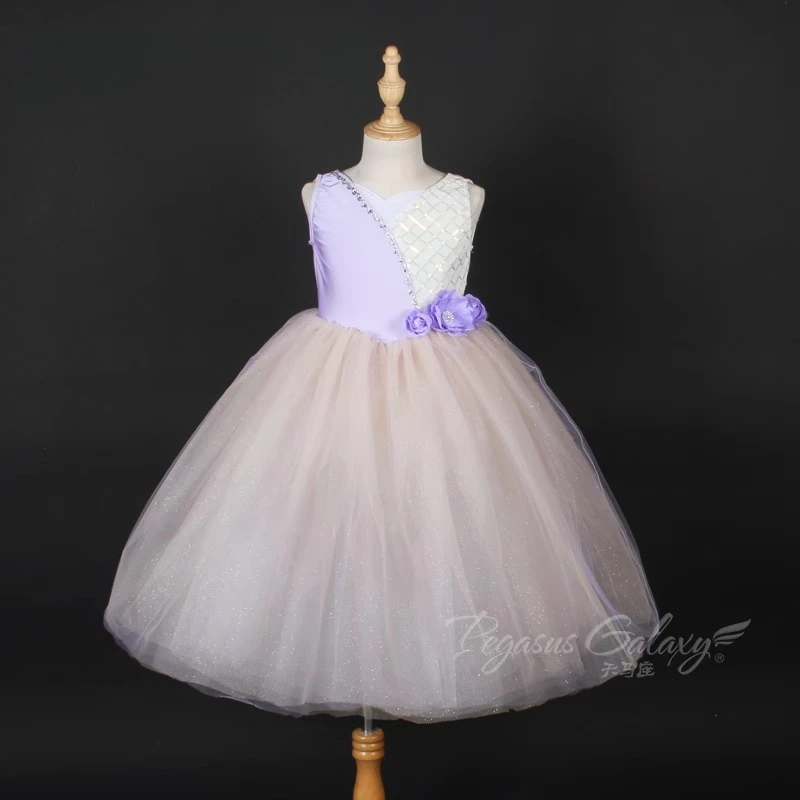 Robe Tutu de Ballet pour filles, manches en voile, Costume de danse combiné pour femmes, paillettes, spectacles sur scène, vêtements de danse, robe de décoration florale
