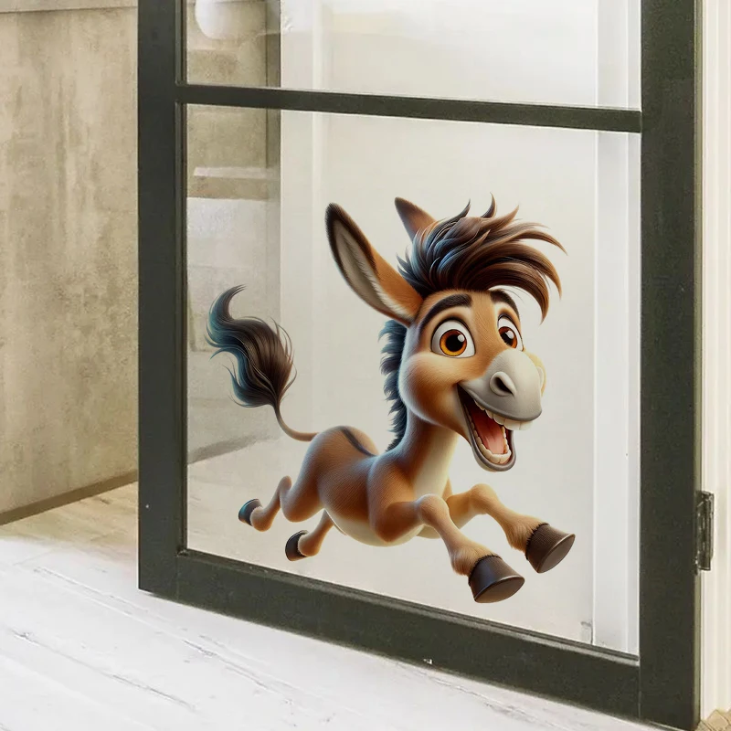 

1pc Funny Donkey Animal Sticker, Water-proof Home Wall Decal, Used for Wall, Bathroom, Cabinet, Door,Toilet, Car, Laptop