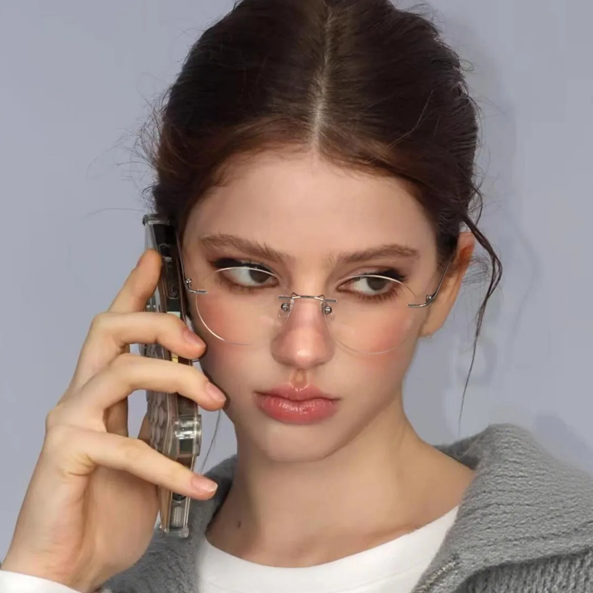 Novo europeu sem aro anti-azul óculos de luz quadro feminino sem maquiagem óculos simples masculino contrastante decorativo óculos de computador