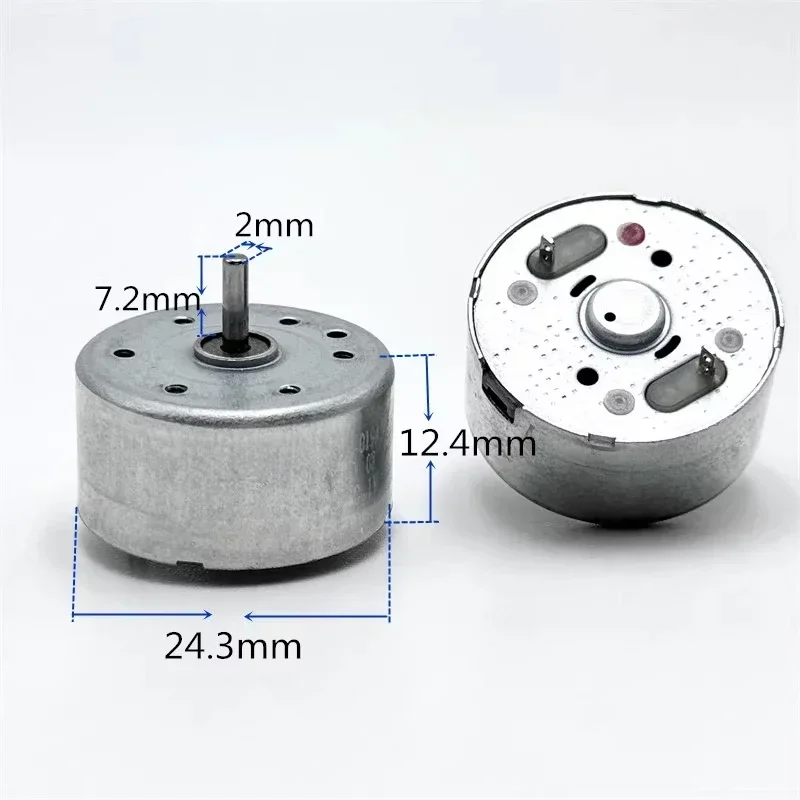 RF-300-1D390 Mini Mute round Spindle Motor 24mm DC 1.5V-6V 5500RPM Precious Metal Brush for DIY Toy Fan Solar Power Model