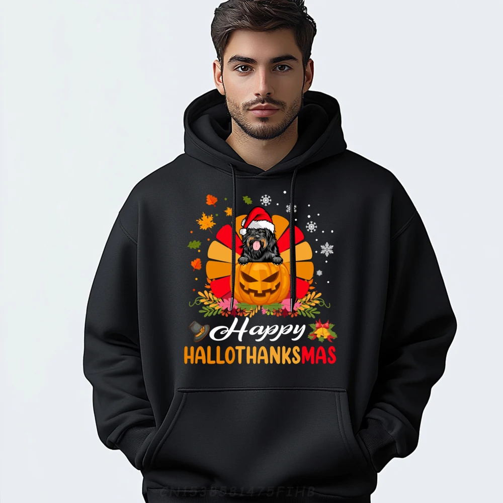 

Portuguese Water Dog Hallothanksmas Halloween Fall Christmas Hoodie Men Polyester Men's Clothing Deals Valentines Day