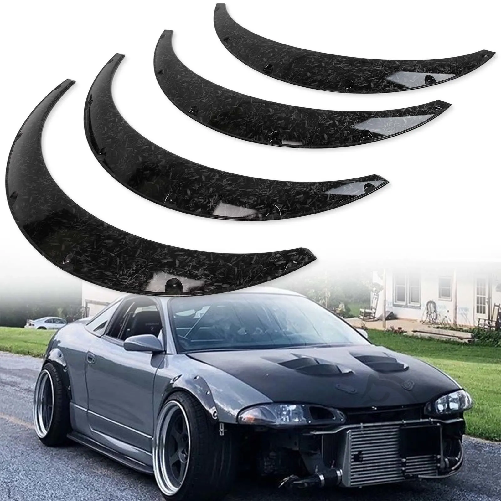 4PCS Universal Car Wide for Fender Flares Wheel Arches Extension Mud Mudguards Extra Wide Body Wheel Arches