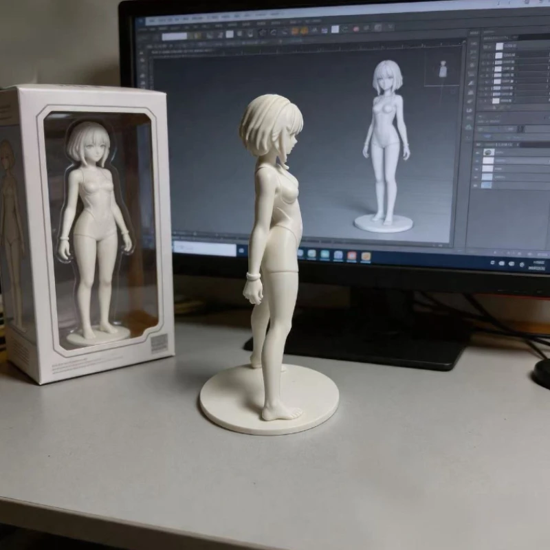 3D Printed Short Hair One-Piece Swimsuit For Girls, Pure Desire Ornament Anime Doll Desktop Statue Handmade Customization