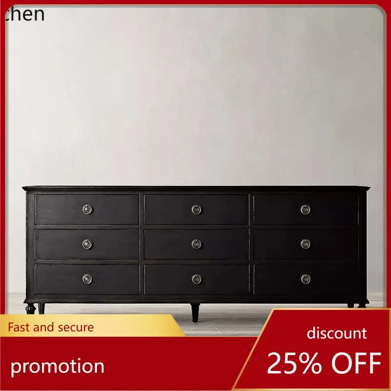 

ZML retro living room old entrance creative solid wood dining side bedroom locker