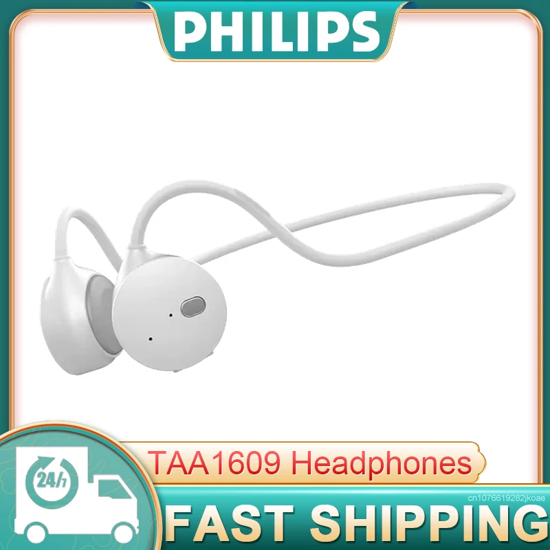 Philips New TAA1609 Bone Conduction Headphone Wireless Bluetooth Earphone HiFi Stereo Music Outdoor HD Mic Headset Long Standby