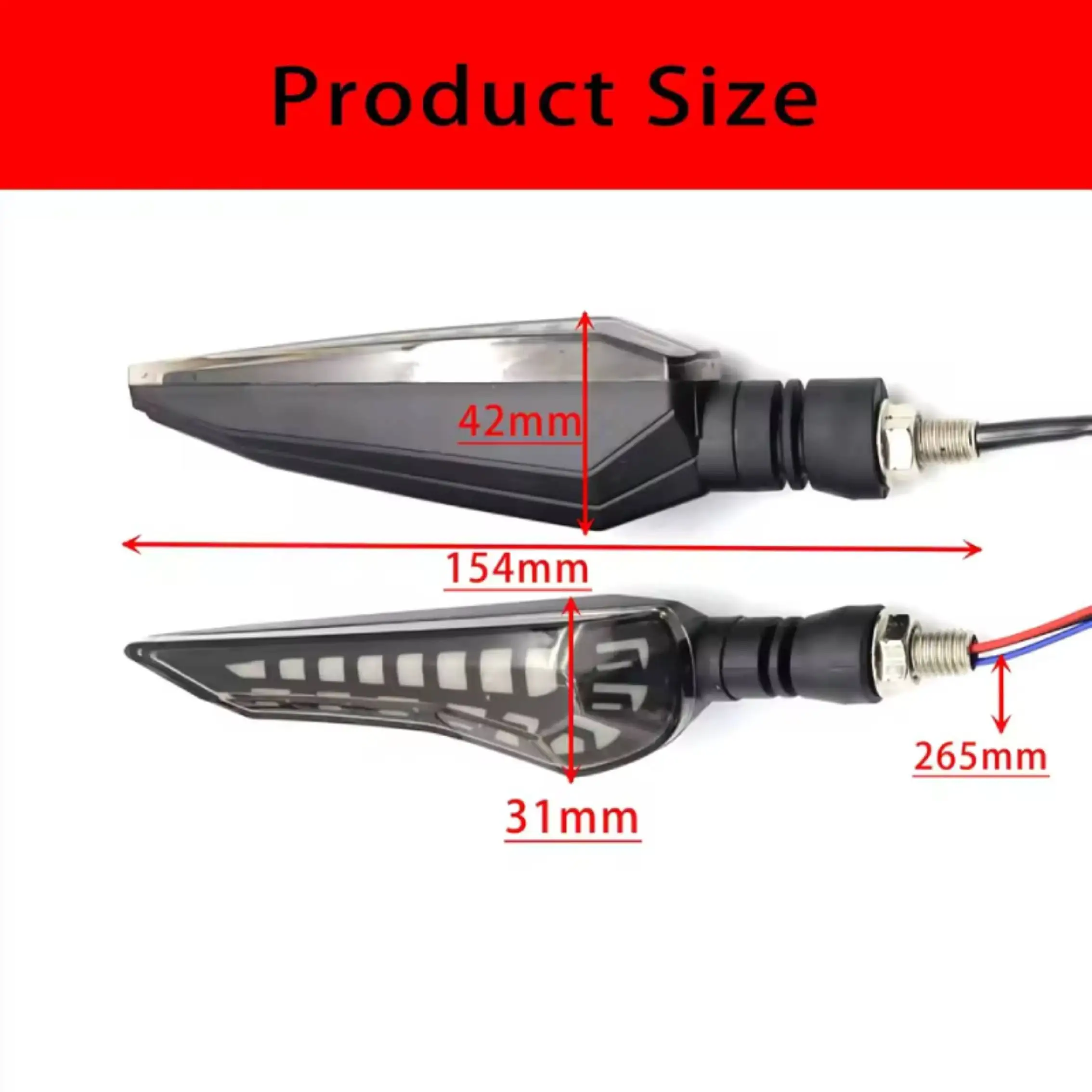 A Pair For Yamaha Honda Suzuki Universal Motorcycle LED Turn Signal Light ABS Flowing Indicator Lamp Running Blinker Brake Light