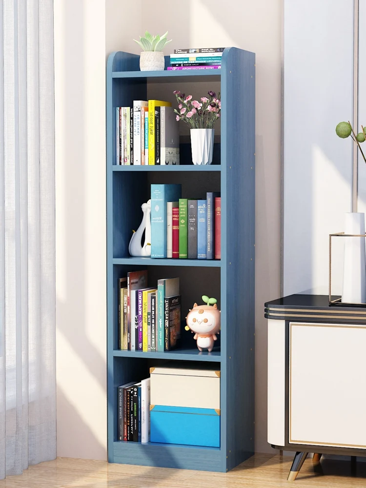 Multi story shelves, floor to floor solid wood household children's small bookshelf, table edge, multi story living room