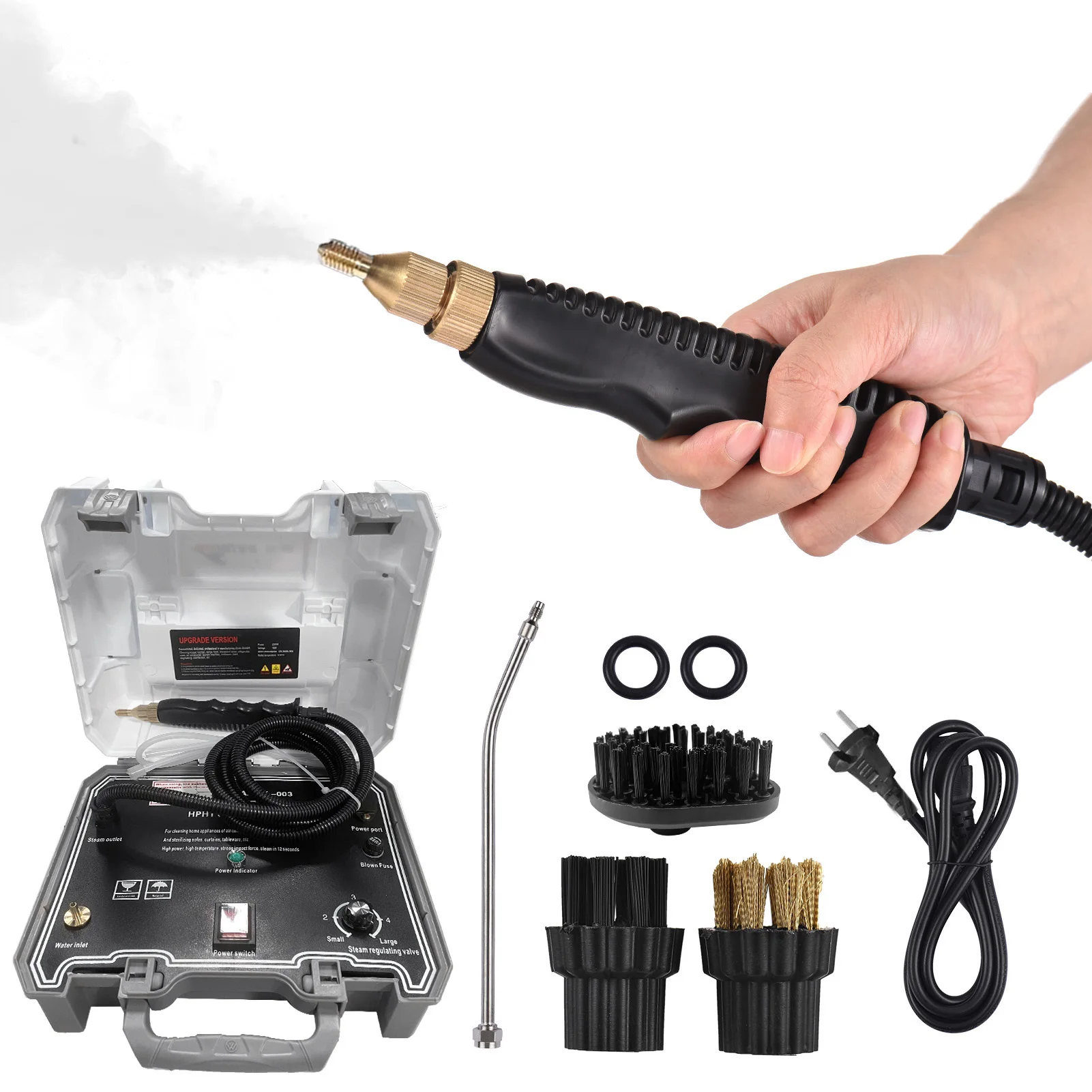 2500W Portable Steam Cleaner High Temperature Pressurized Cleaning Machine Tankless and Heavy Duty Steamer Kitchen Bathroom Car