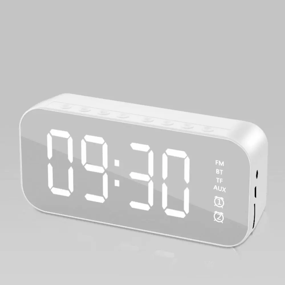Large LED Screen LED Mirror Screen Alarm Clock Portable Dual Alarm Bluetooth Speaker Smart Digital Display Digital Clock Student