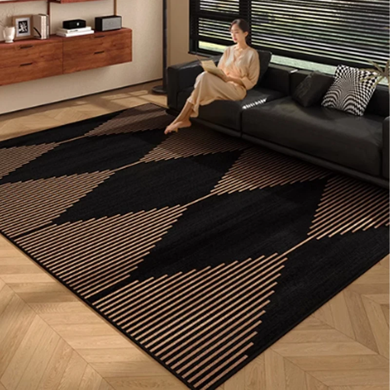 Living Room Carpet Brown Carpets Large Area Bedroom Bedside Floor Mats High-grade American Retro Style Home Decoration Rug 거실 카펫