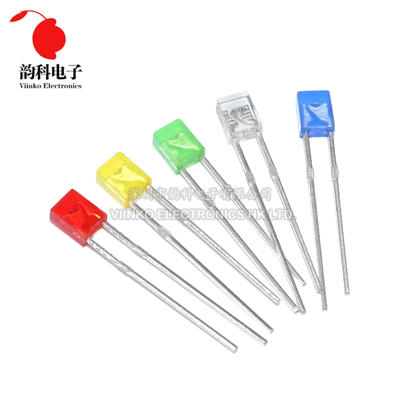 100pcs 2X3X4 Square LED 234 Red Light-emitting Diode White Yellow Red Blue Green 2*3*4 Electronic DIY Kit